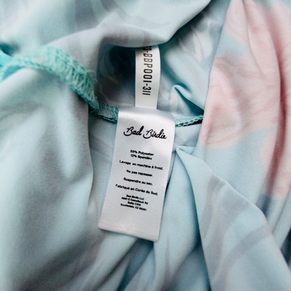 Bad Birdie Tropical Floral Golf Polo Shirt Medium - Picture 7 of 10
